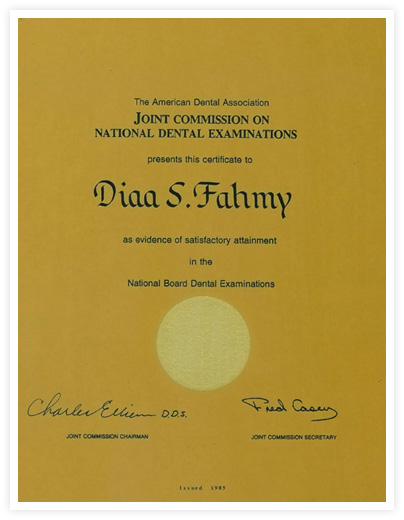 Satisfactory Attainment in the National Board of Dental Examinations Satisfactory Attainment in the National Board of Dental Examinations